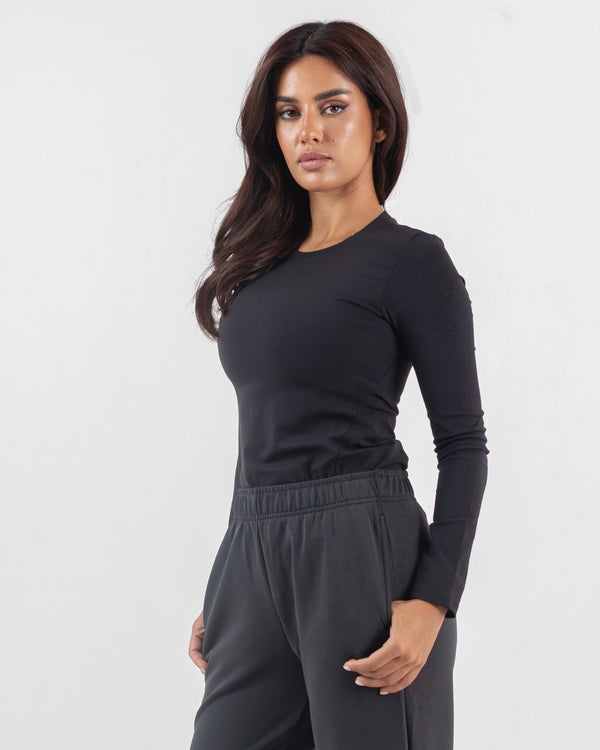 Noir Black Long Sleeve Top