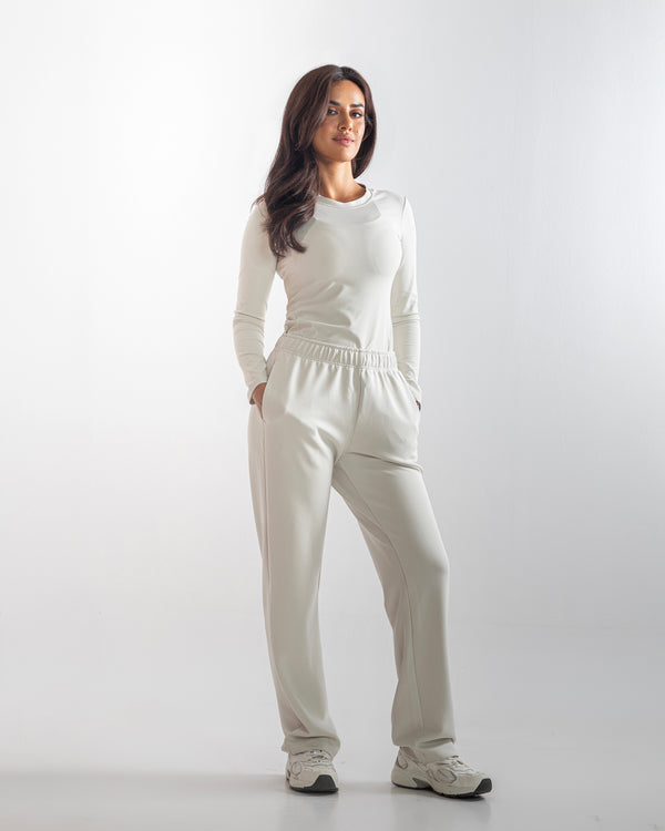 Ivory Straight-Leg  Pants